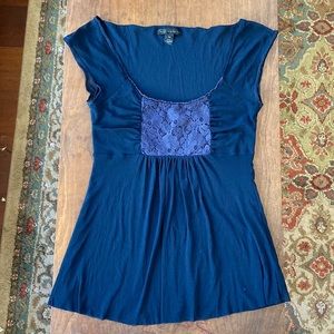 Weston Wear- navy babydoll top - L